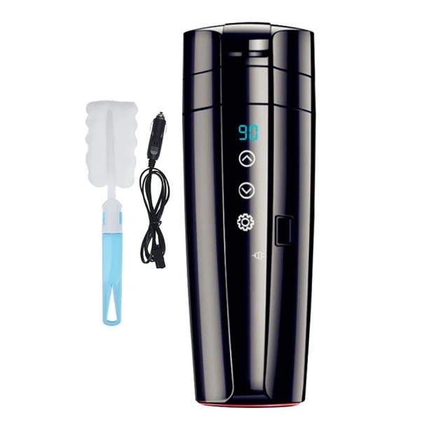 Tazza riscaldante per auto 12V 24V 400 ml 30–100 °C 15 A Acciaio inossidabile 304 Display digitale Controllo touch Temperatura costante 1