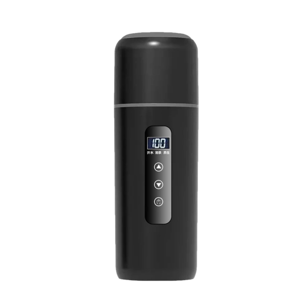 Tazza riscaldante per auto 12V 24V 500 ml 30–100 °C 8 A 100 W Acciaio inossidabile 304 Touch screen Regolazione intelligente della temperatura nero