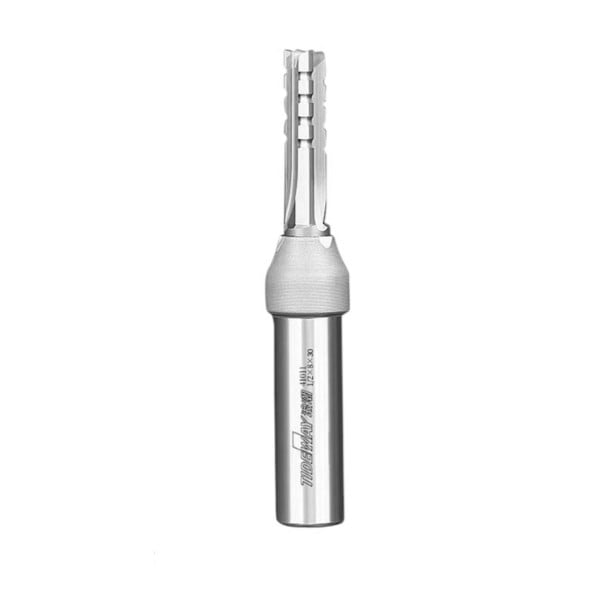 TCT fréza na drážky 8 x 30 mm Rovná trojbřitá Stopka 1/2 palce 12,7 mm Tvrdokov Horní frézka i CNC Stříbrná Dřevo a dřevotřískové desky 1