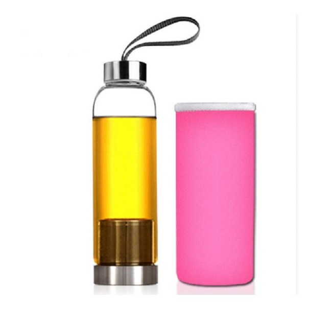 Tea Bottle with Filter pink