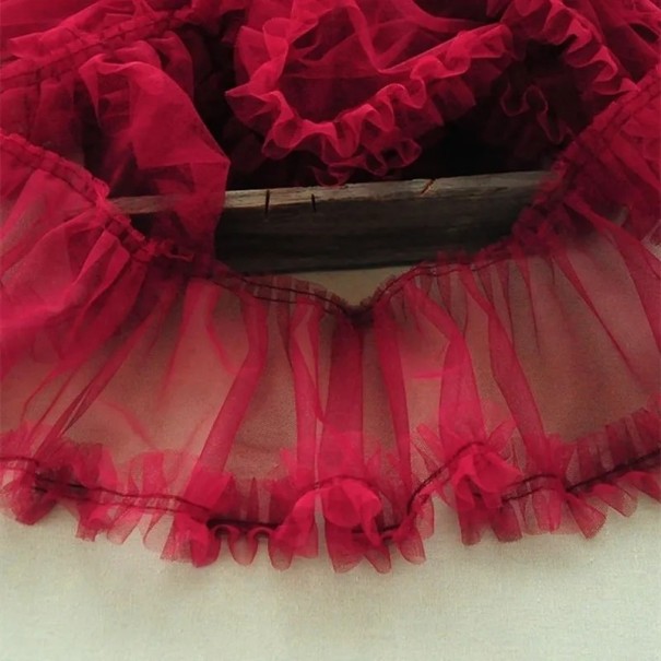 Tecido de babados 15 cm x 91 cm Fita decorativa volumosa Poliéster algodão Tecido de babados para costura de roupas decoração decoração de casamento DIY vermelho