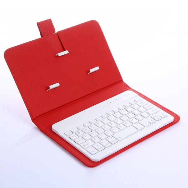 Teclado Bluetooth com capa para smartphone vermelho
