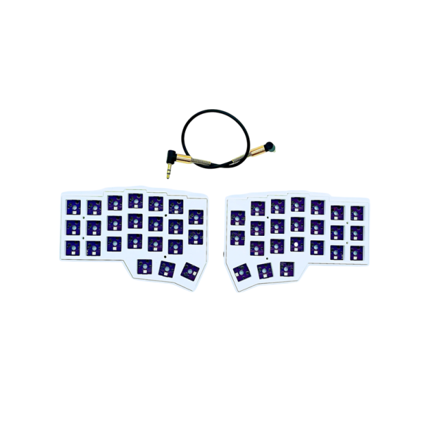 Teclado mecánico ergonómico dividido con cable sin teclas y retroiluminación RGB Estructura modular programable para una escritura cómoda blanco