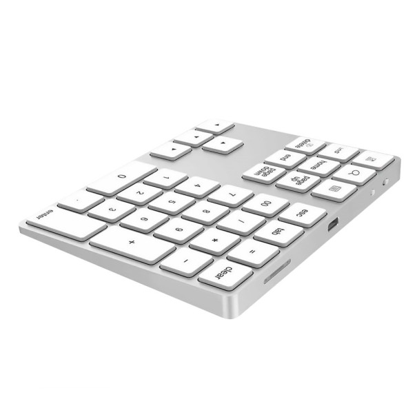 Teclado numérico bluetooth sem fios branco