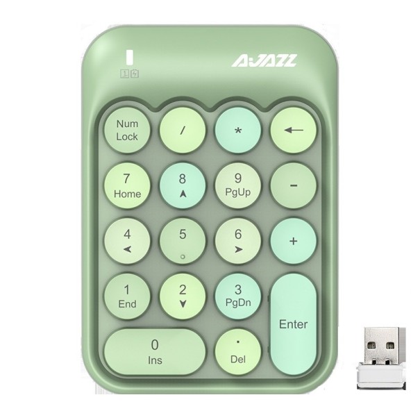 Teclado numérico colorido verde