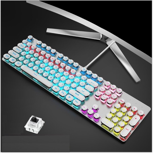 Teclado retroiluminado Punk branco