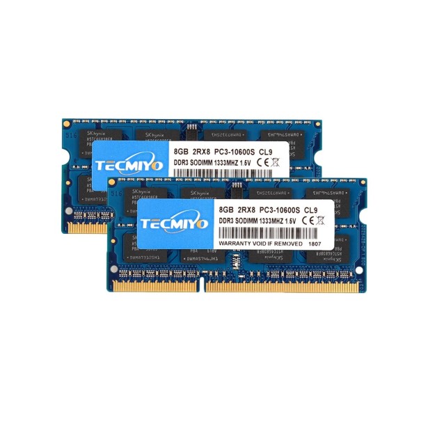 Tecmiyo DDR3 8GB SODIMM 1600MHz Notebook RAM 204pin PC3-12800S PC3-10600S 2Rx8 Μνήμη για φορητούς υπολογιστές Intel και AMD 1