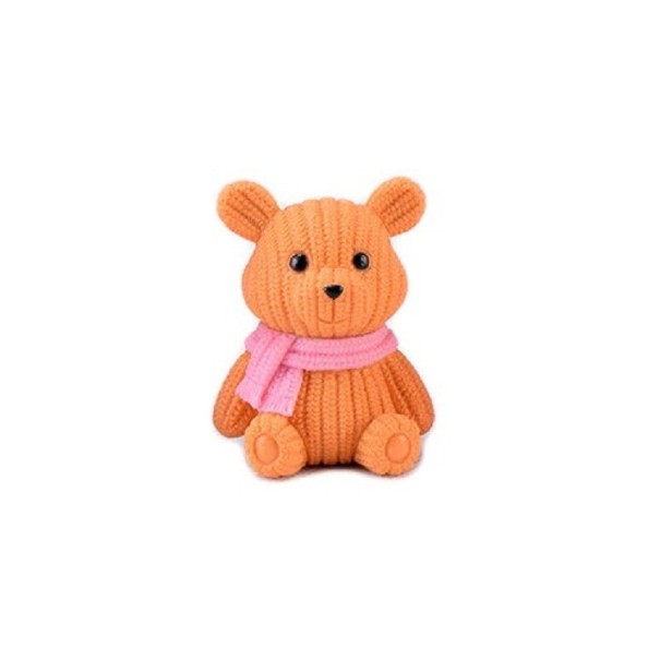 Teddybärfigur aus Kunststoff orange L