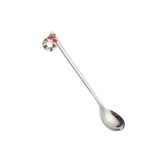 Teelöffel mit Weihnachtsdekoration silbern 3
