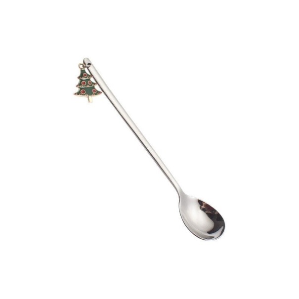 Teelöffel mit Weihnachtsdekoration silbern 6