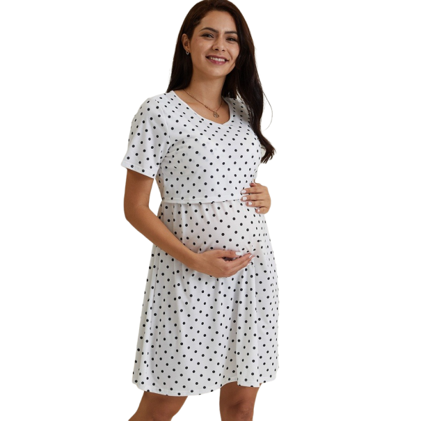 Těhotenské šaty N924 bílá XL