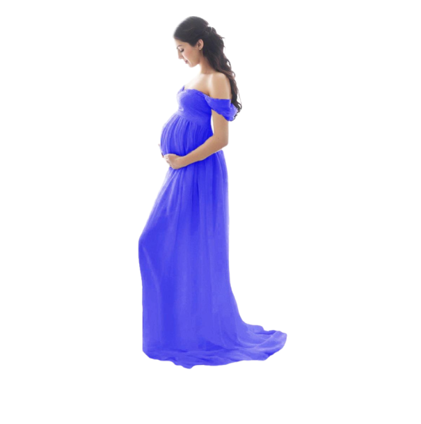 Těhotenské šaty na focení N926 tmavě modrá L