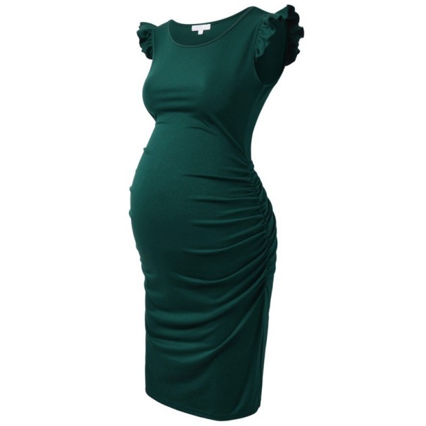 Těhotenské šaty tmavě zelená L