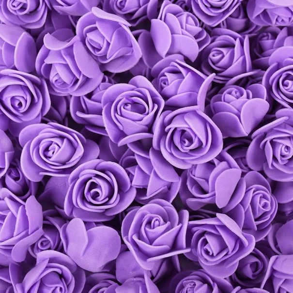 Tekokukat koristeeksi 50 kpl Keinotekoisia ruusuja Koristeelliset kukat violetti