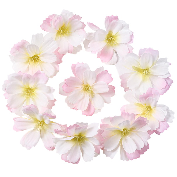 Tekokukat koristeluun 30 kpl Tekokukkasetti Koristeelliset kukat valko-vaaleanpunainen