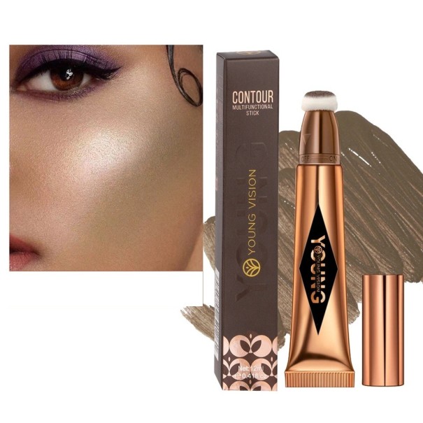 Tekutý konturovací krém 12 ml Krémový contouring v tubě s aplikátorem Hedvábná textura Stínování a zvýraznění rysů obličeje make-up 6