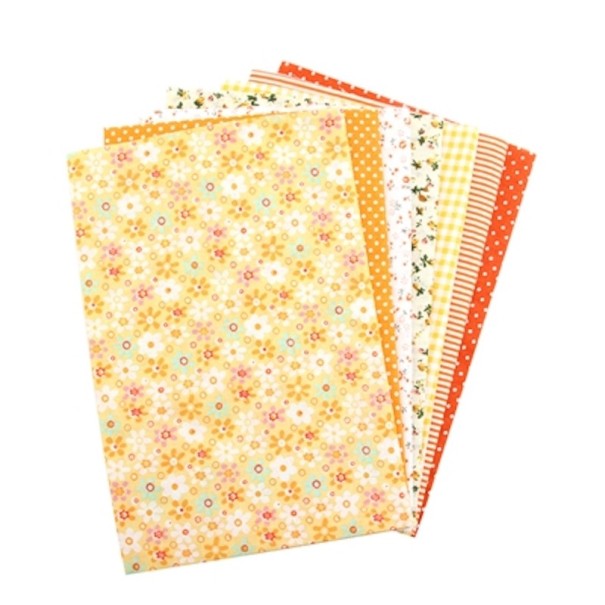 Tela de algodón para hacer mascarillas 7 uds amarillo
