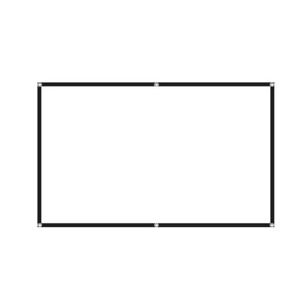 Tela de projeção portátil dobrável 183 cm 72" 16:9 Tela branca 159x90 cm para uso interior e exterior Suporte para projeção a laser 1