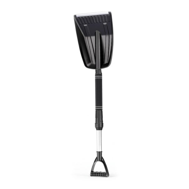 Telescopic Snow Shovel 71 to 86 cm Foldable into 3 Parts Aluminium Rod Foam Grip D Handle Width 21.5 cm For Car black