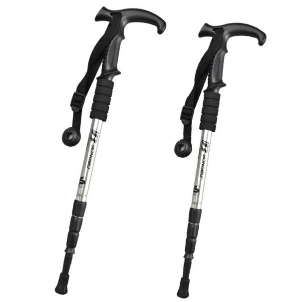 Teleskooppinen vaellussauva 50 - 110 cm 2 kpl hopeinen