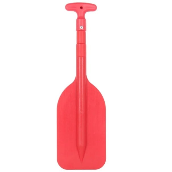 Teleskopické nouzové pádlo na loď a paddleboard vytahovací až 108 cm složené 53 x 16 cm kompaktní na vodní sporty a záchranu červená