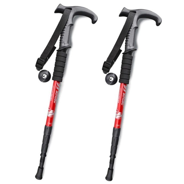 Teleskopisk vandrestav 50 - 110 cm 2 stk. rød
