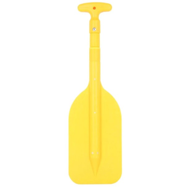 Teleskopiskt nödpaddel för båt och paddleboard uttagbart upp till 108 cm ihopfällt 53 x 16 cm kompakt för vattensporter och räddning gul