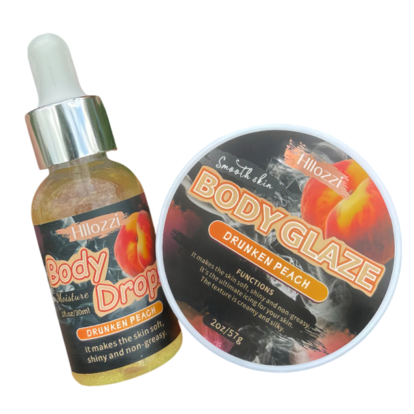 Tělový gel 57 g + tělový olej 30 ml Set Hydratační Nemastný Pečující Gel a Olej Různé Vůně Péče o Tělo Peach