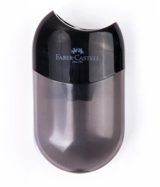 Temperamatite in plastica a doppio foro Compatto temperamatite trasparente con due fori 7,7 x 4,2 cm nero