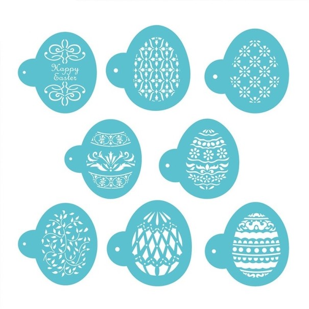 Templates de Páscoa para Decorar Ovos 8 pcs 1