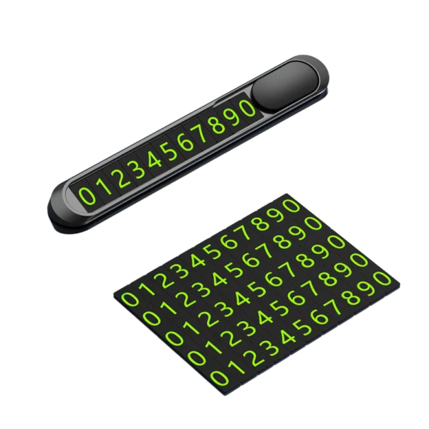 Temporary Parking Card for Car Styling Metal Alloy with Phone Number Elegant Display Sign black