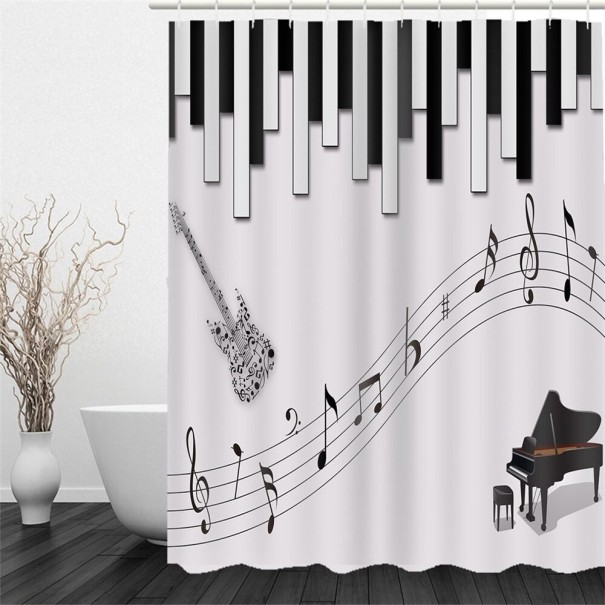 Tenda da doccia con motivo pianoforte 2