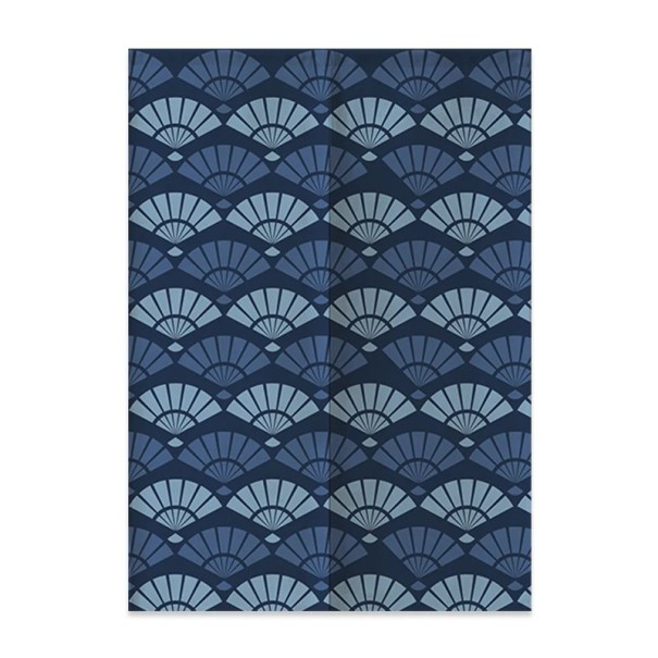 Tenda da porta giapponese con motivo di ventagli 80×150 cm poliestere decorazione blu tenda da porta per separare gli spazi interni 1