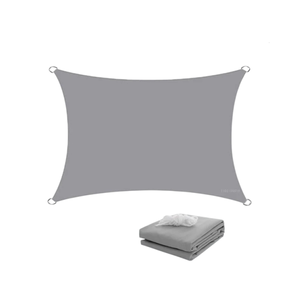 Tenda de Sombra Impermeável 400 x 400 cm Tecido de Poliéster para Jardim Terraço Varanda Piscina Praia Tenda Guarda-Sol Camping ao Ar Livre cinzento