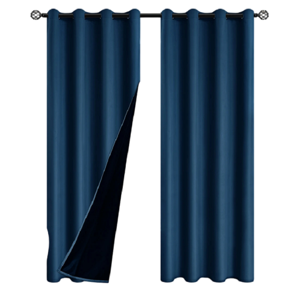 Tenda oscurante per camera da letto e soggiorno Tende opache isolanti al calore Tende oscuranti con occhielli Tende che bloccano luce e rumore 100 x 160 cm blu