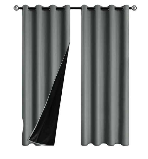 Tenda oscurante per camera da letto e soggiorno Tende opache isolanti termicamente Tende oscuranti con passante Tende che bloccano luce e rumore 132 x 213 cm grigio scuro