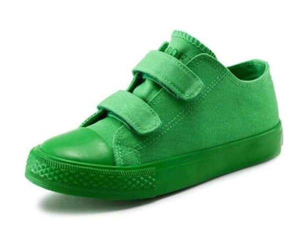 Tenis de lona para crianças A764 verde 29,5