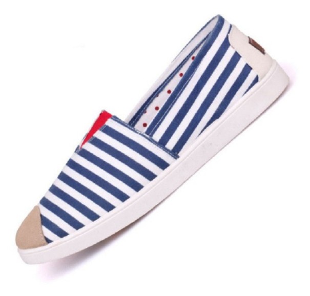 Tenisi slip on damă în dungi J1143 albastru 37