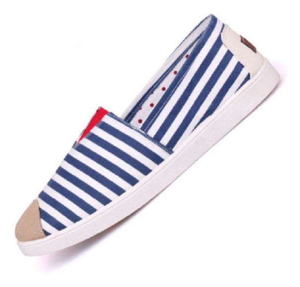 Tenisi slip on damă în dungi J1143 albastru 38