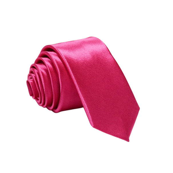 Tenká jednobarevná unisex kravata 145 x 5 cm Snadno omyvatelná Stylová pánská i dámská kravata Elegantní doplněk ke košili Formální i casual růžová