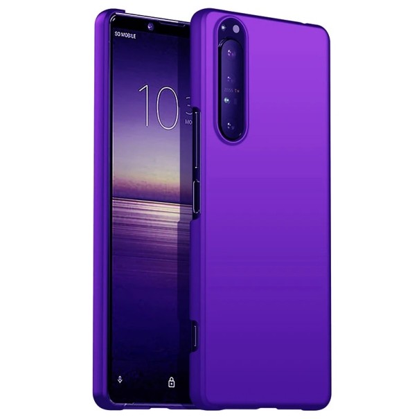 Tenké matné plastové púzdro Sony Xperia 5 II Pevný kryt Ochrana proti nárazu Protišmykové fialová