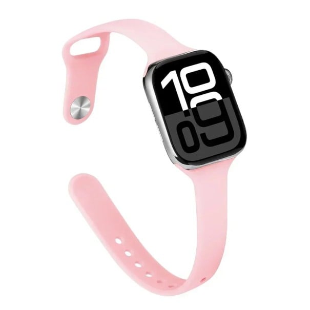 Tenký silikonový řemínek pro Apple Watch 42 mm 44 mm 45 mm 46 mm 49 mm Lehký prodyšný měkký sportovní pásek kompatibilní s více modely Light pink