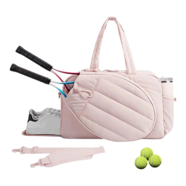 Tennisrakettikassi kengätaskulla ja pullotaskulla 48 x 19 x 31 cm Vaatteet ja pickleball vaaleanpunainen