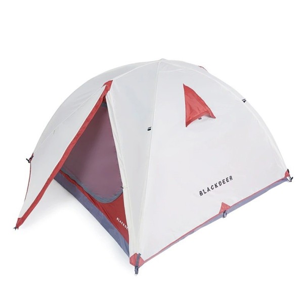 Tente de camping pour 3 personnes rouge