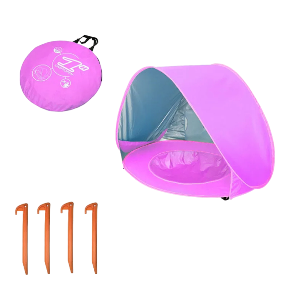 Tente de plage pour enfants Tente de plage auto-déployante Protection solaire 120 x 80 x 70 cm rose