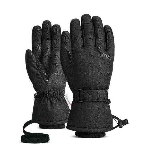 Teplé zimní rukavice Lyžařské unisex rukavice Sněhové rukavice pro muže i ženy Voděodolné prodyšné rukavice na lyže a snowboard černá XL