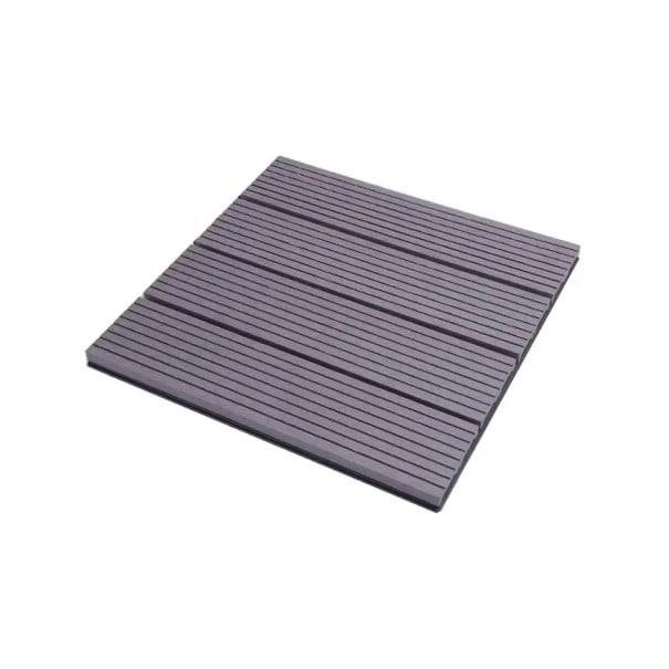 Terasové dlaždice WPC 30 × 30 × 1,8 cm, dřevoplastový kompozit (60 % dřevo + 30 % plast), click systém, na zahradu, terasu i balkon světle šedá