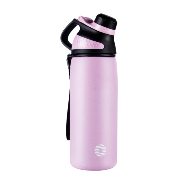 Termo botella deportiva 800 ml con tapa magnética botella aislada para bebidas 27 × 7,5 cm para actividades al aire libre y uso diario rosa