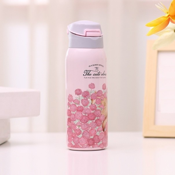 Termo con flores C177 rosa S