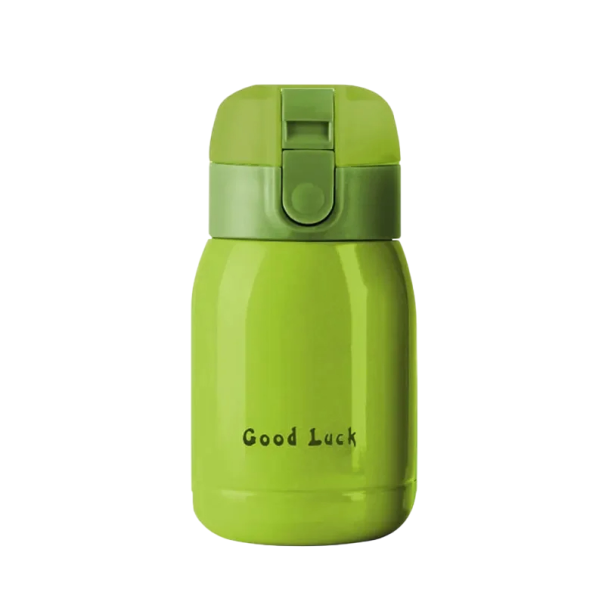 Termo de acero inoxidable de 200 ml. Aislamiento al vacío de doble pared. Botella térmica pequeña para bebidas frías y calientes. Termo de viaje compacto con tapa a prueba de fugas. verde